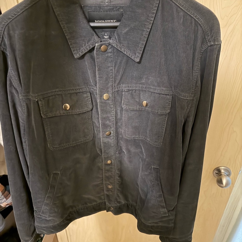 Banana Republic Men's Grey Corduroy Jacket - Large